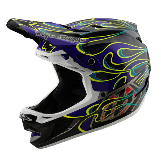 Troy Lee Designs D4 CARBON MIPS Casco MTB a goccia Nero/Viola