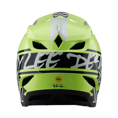 Casco MTB TROY LEE DESIGNS D4 POLYACRYLITE MIPS FIFTY 50 Giallo/Blu