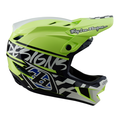 Casco MTB TROY LEE DESIGNS D4 POLYACRYLITE MIPS FIFTY 50 Giallo/Blu