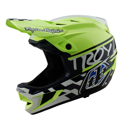 Casco MTB TROY LEE DESIGNS D4 POLYACRYLITE MIPS FIFTY 50 Giallo/Blu