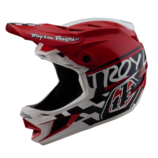 Troy Lee Designs D4 POLIACRILITE FIFTY 50 Casco MTB Bianco/Rosso