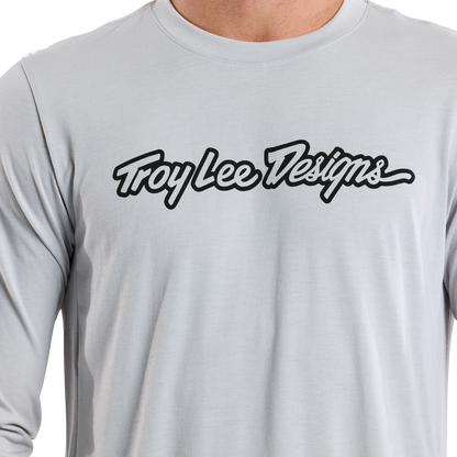 Maglia TROY LEE DESIGNS SKYLINE RIDE TEE SIGNATURE Maniche Lunghe Grigio
