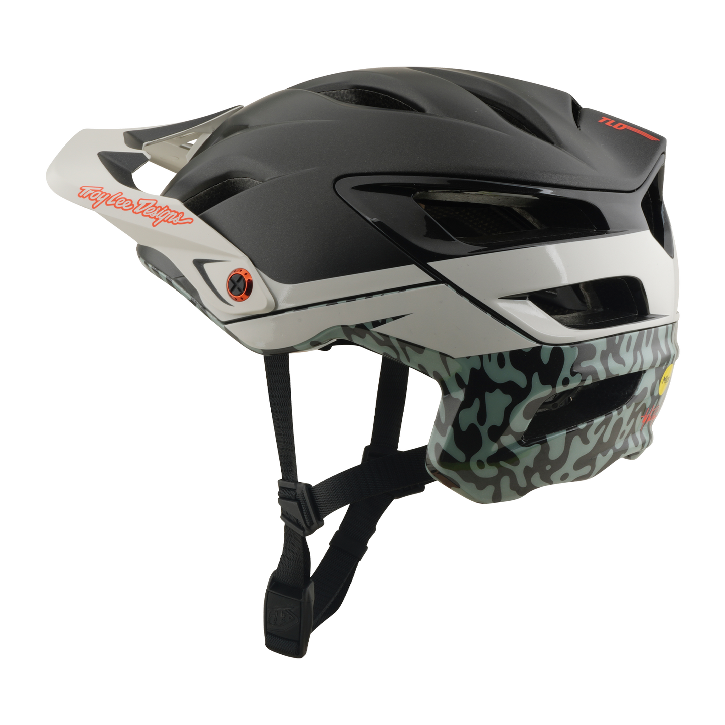 Casco MTB TROY LEE DESIGNS A3 MIPS HALO PUMICE Antracite/Bianco