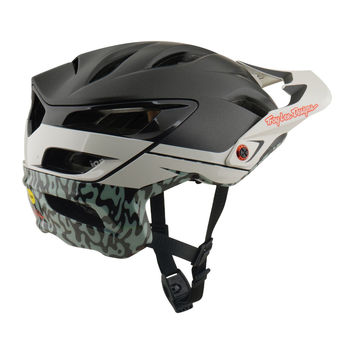 Casco MTB TROY LEE DESIGNS A3 MIPS HALO PUMICE Antracite/Bianco