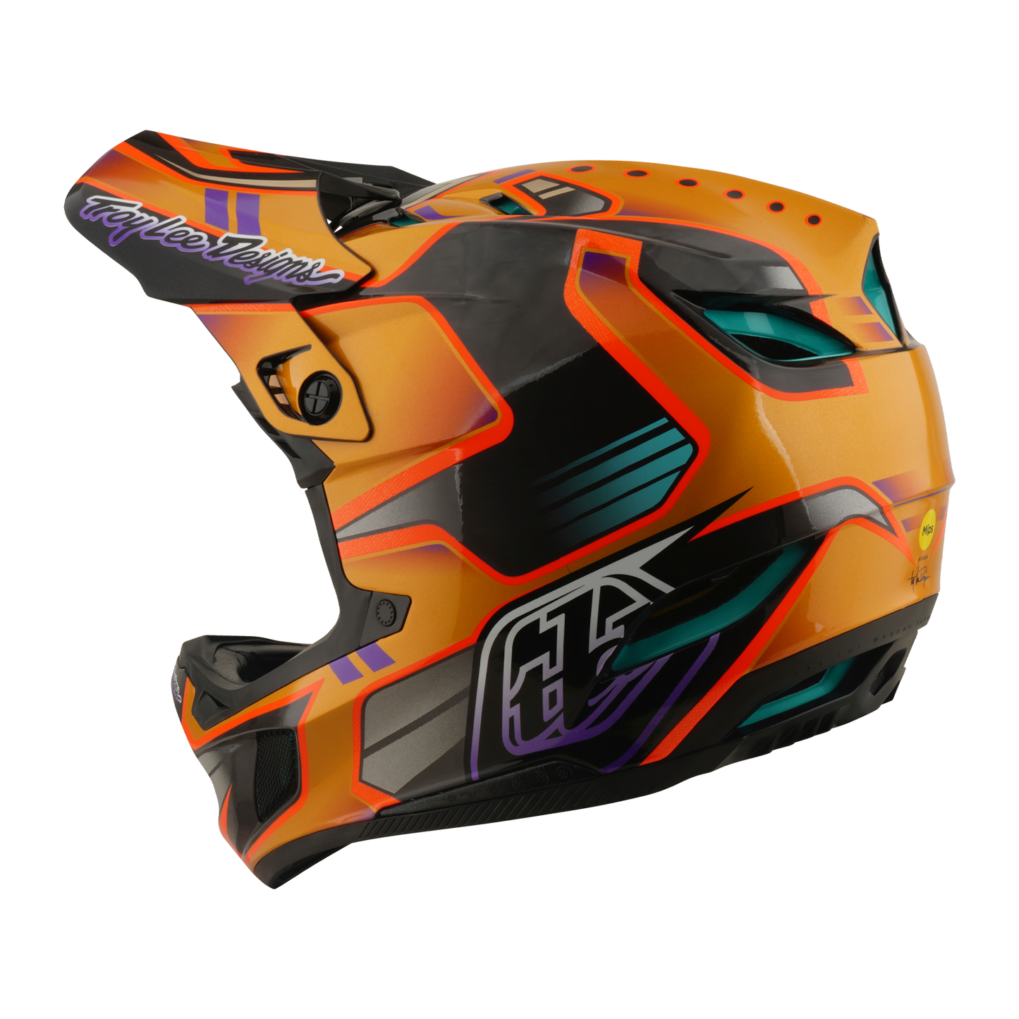 Casco MTB TROY LEE DESIGNS D4 CARBON MIPS Crest Gold