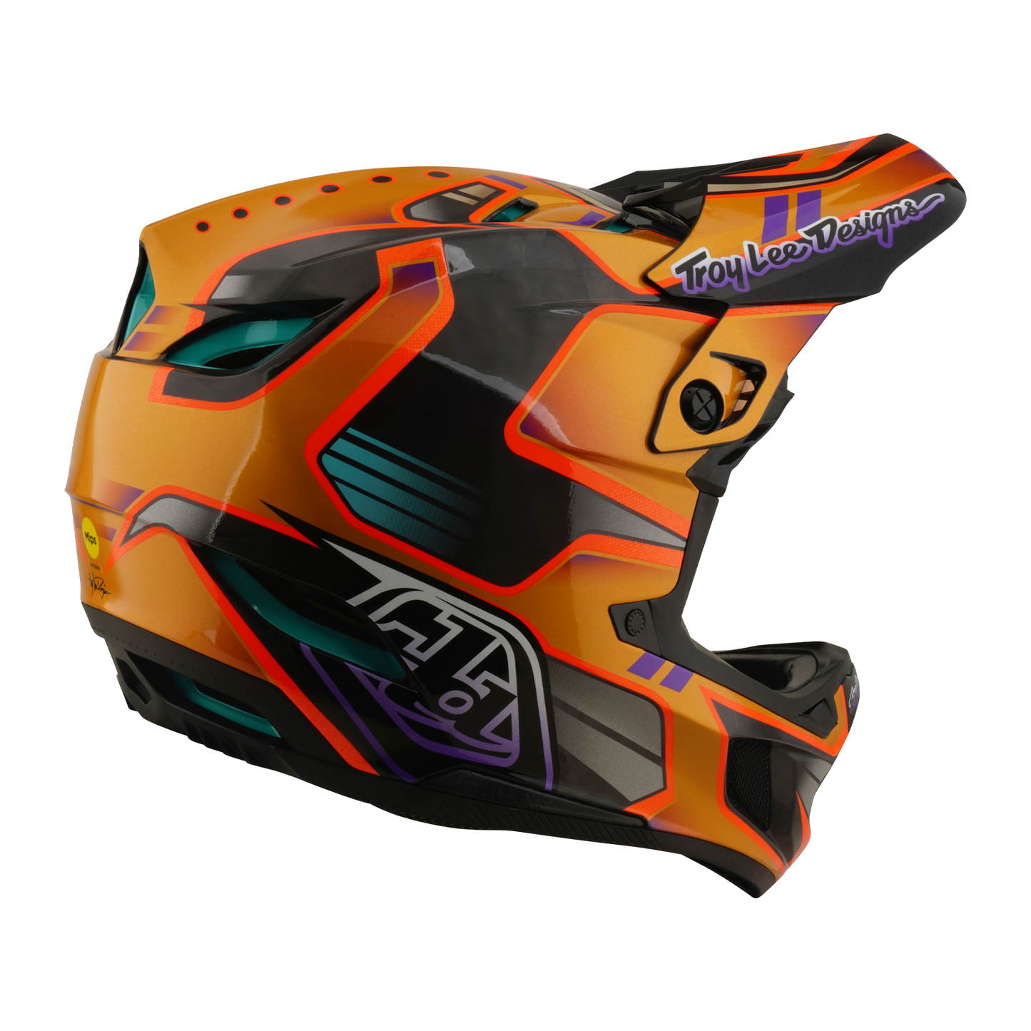 Casco MTB TROY LEE DESIGNS D4 CARBON MIPS Crest Gold