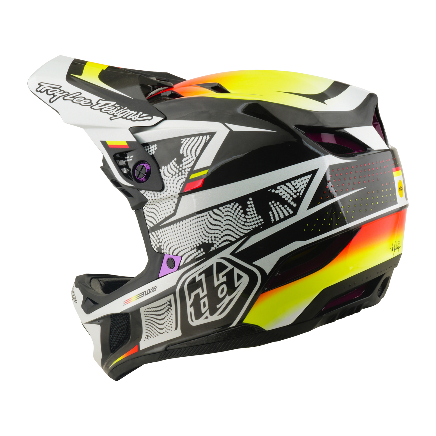 TROY LEE DESIGNS D4 CARBON MIPS Casco MTB foderato Nero/Giallo