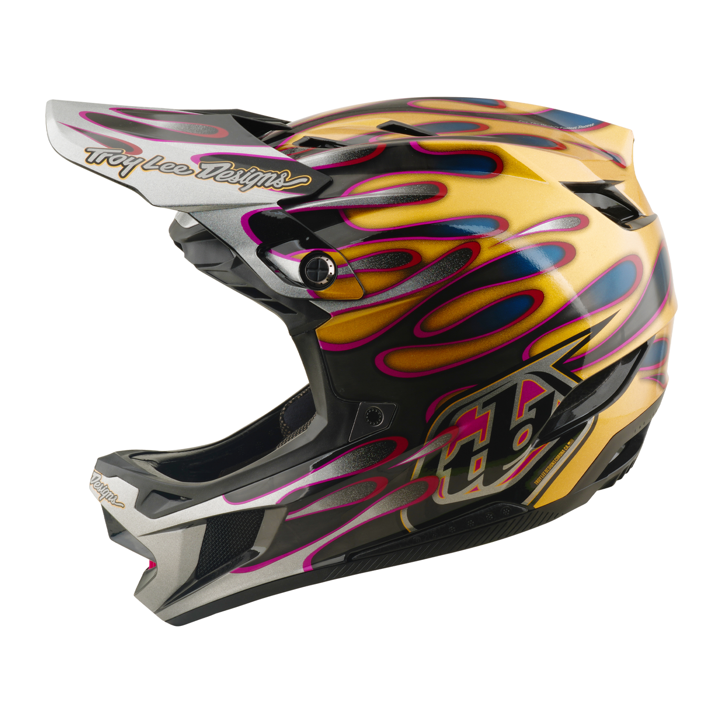 Casco MTB TROY LEE DESIGNS D4 CARBON MIPS Overspray Oro/Nero