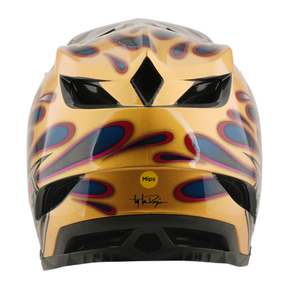 Casco MTB TROY LEE DESIGNS D4 CARBON MIPS Overspray Gold/Nero