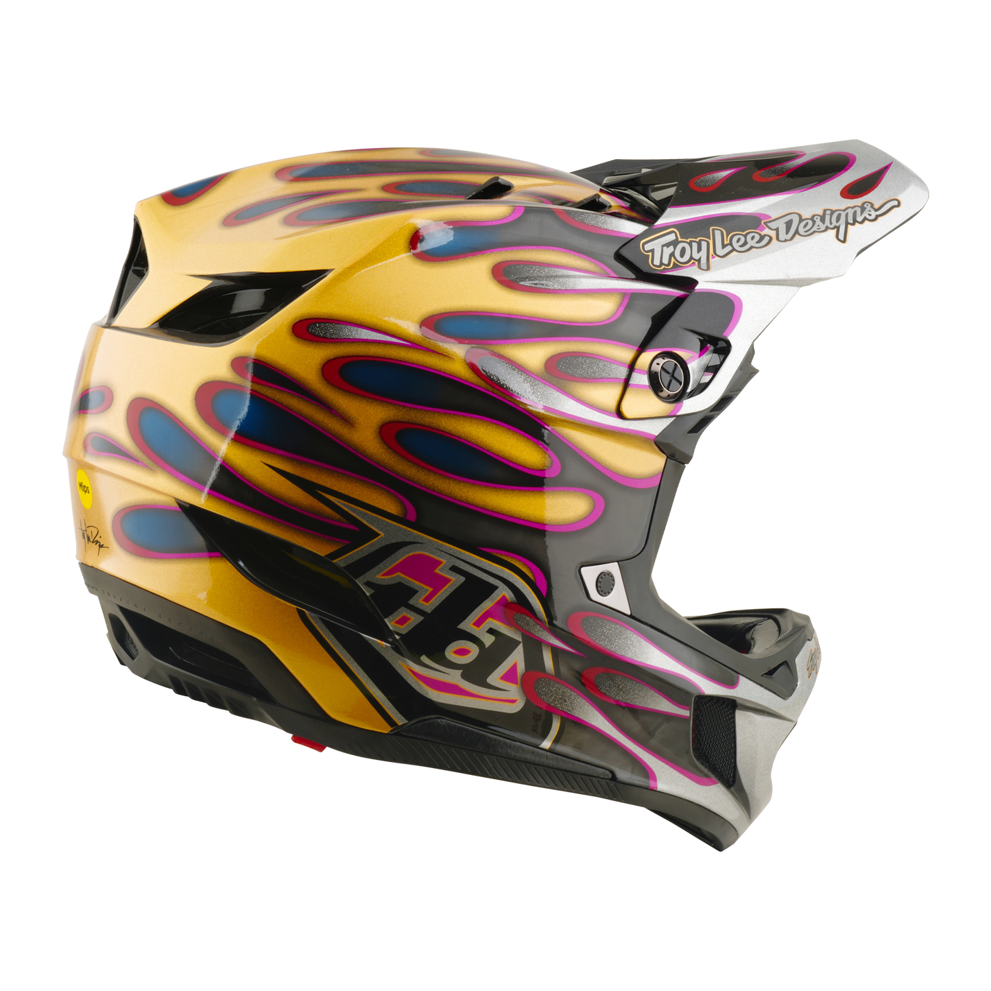 Casco MTB TROY LEE DESIGNS D4 CARBON MIPS Overspray Oro/Nero