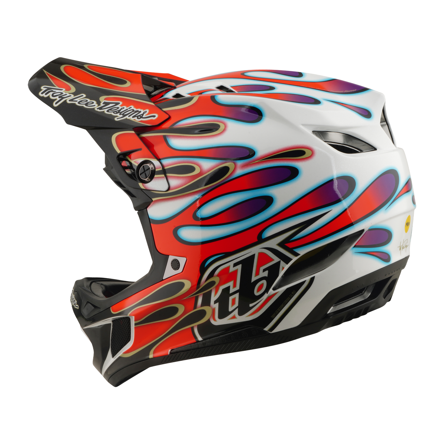 Casco MTB TROY LEE DESIGNS D4 COMPOSITE MIPS OVERSPRAY Bianco/Rosso