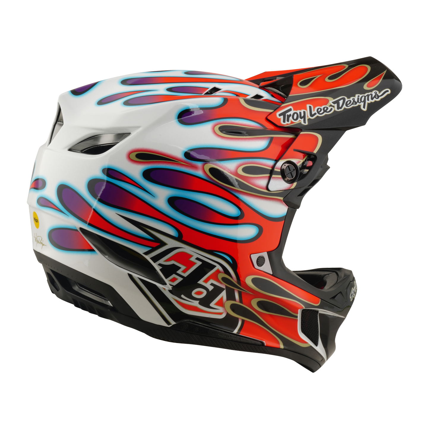 Casco MTB TROY LEE DESIGNS D4 COMPOSITE MIPS OVERSPRAY Bianco/Rosso