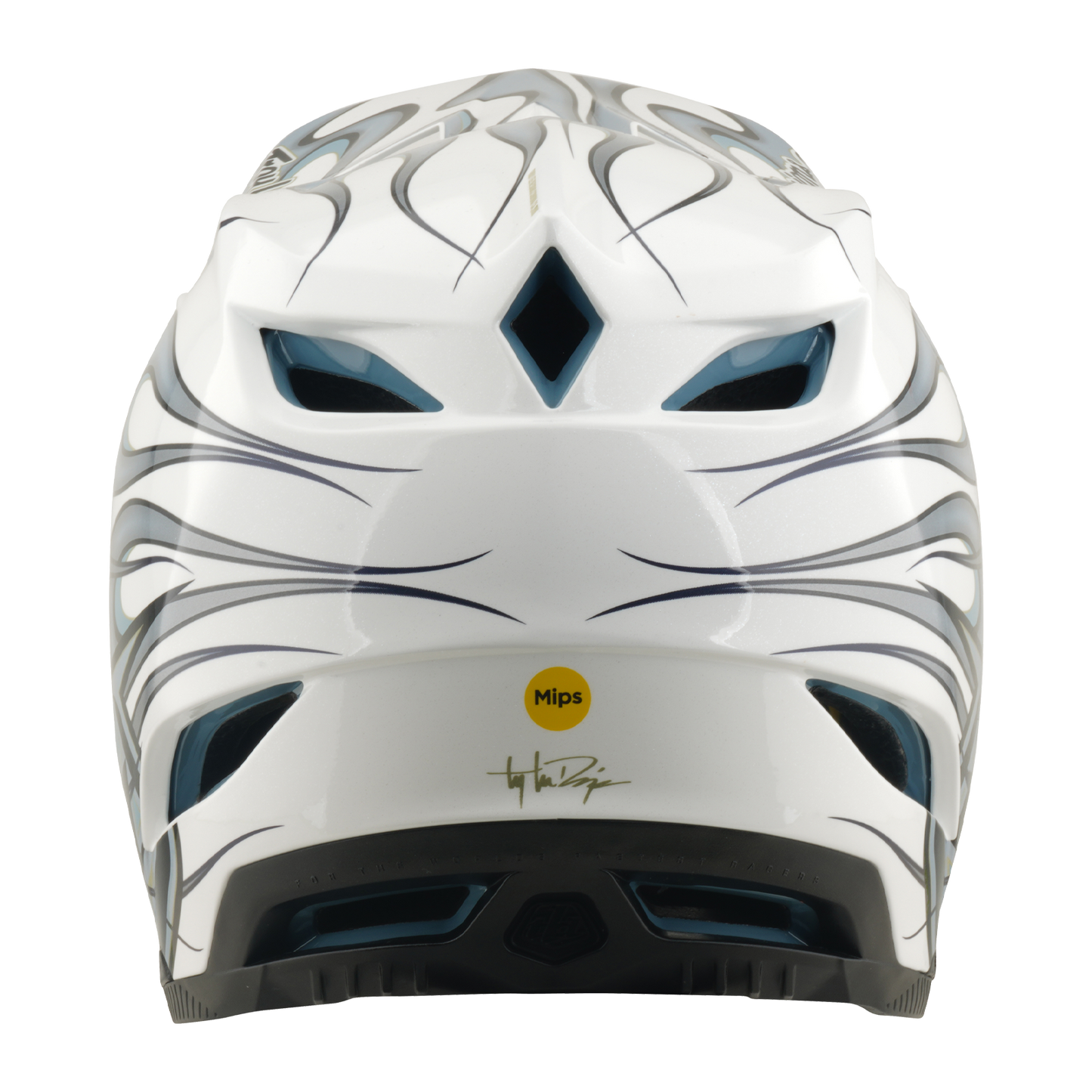 TROY LEE DESIGNS D4 COMPOSITE MIPS TORCHED Casco MTB Bianco/Argento