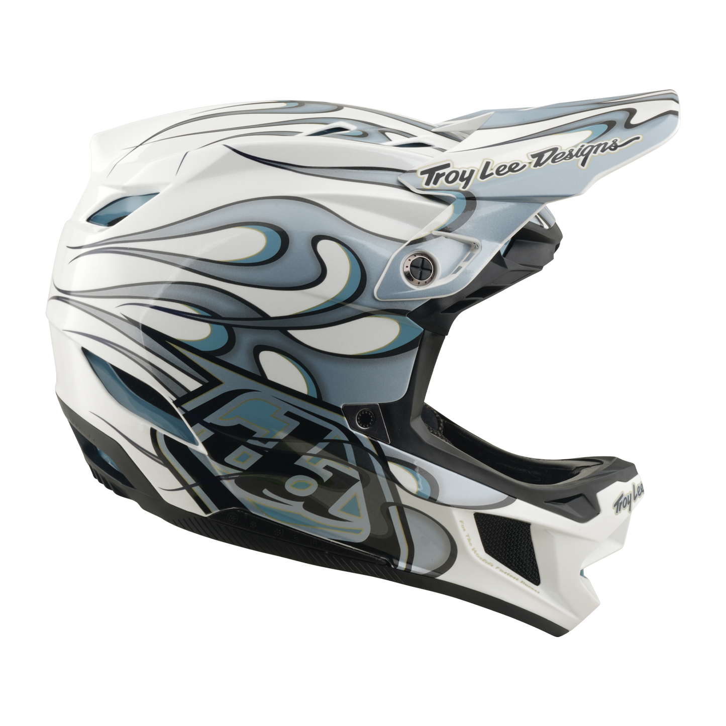 TROY LEE DESIGNS D4 COMPOSITE MIPS TORCHED Casco MTB Bianco/Argento