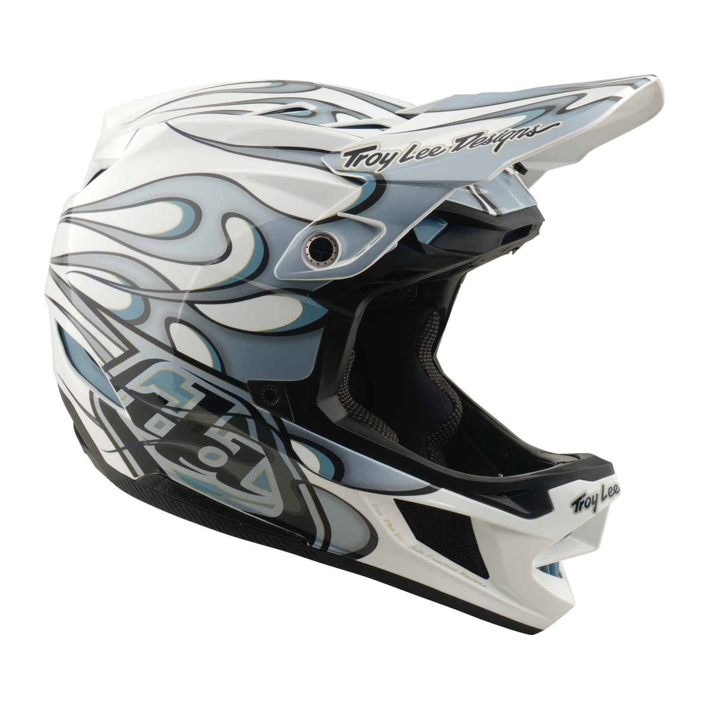 TROY LEE DESIGNS D4 COMPOSITE MIPS TORCHED Casco MTB Bianco/Argento