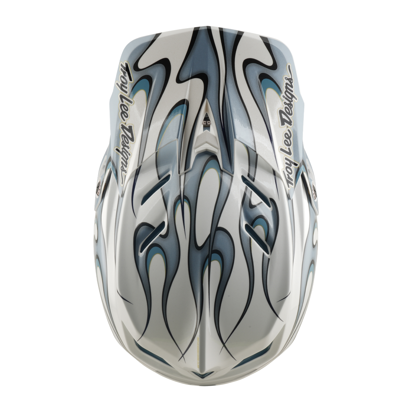 TROY LEE DESIGNS D4 COMPOSITE MIPS TORCHED Casco MTB Bianco/Argento