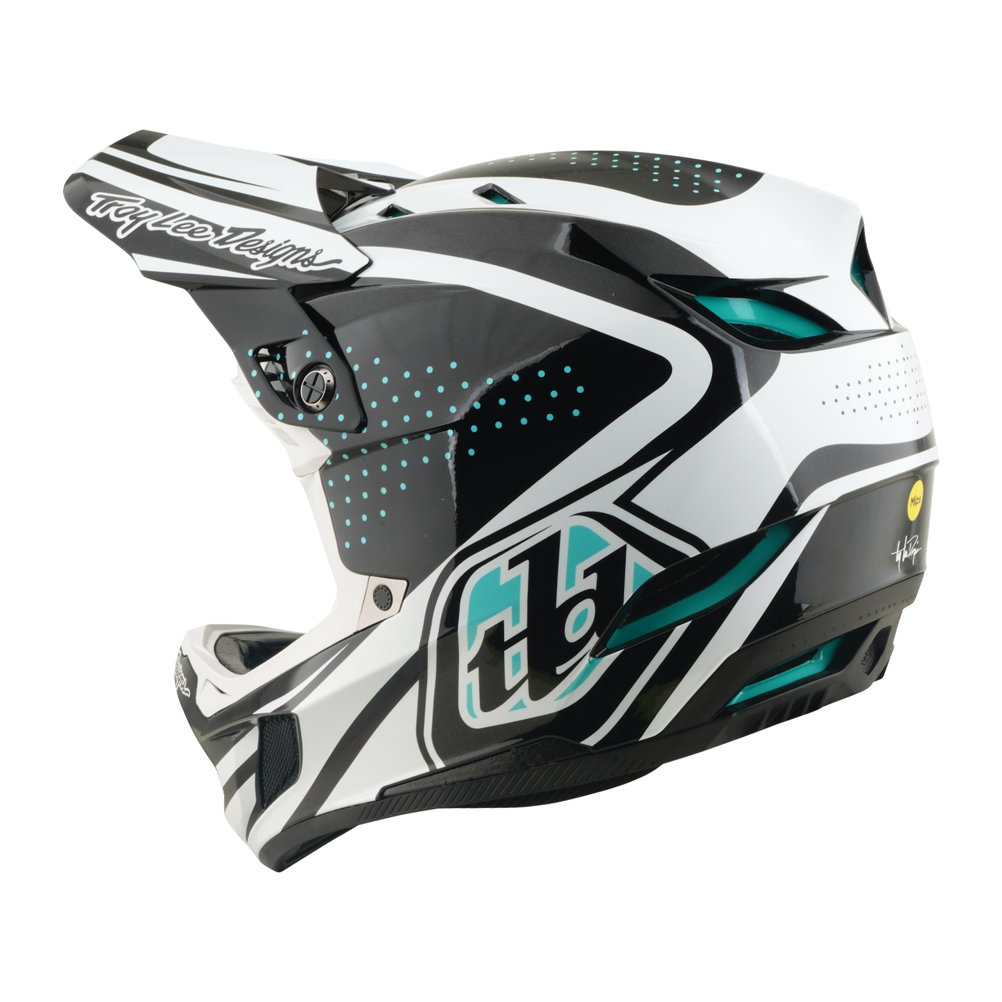Casco MTB TROY LEE DESIGNS D4 POLIACRILITE MIPS THE LINE Antracite/Bianco