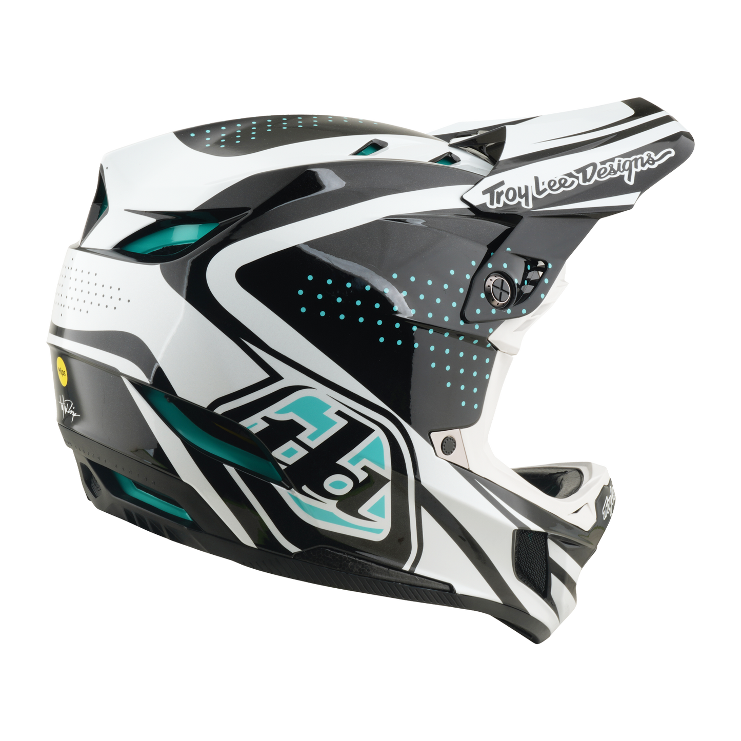 Casco MTB TROY LEE DESIGNS D4 POLIACRILITE MIPS THE LINE Antracite/Bianco