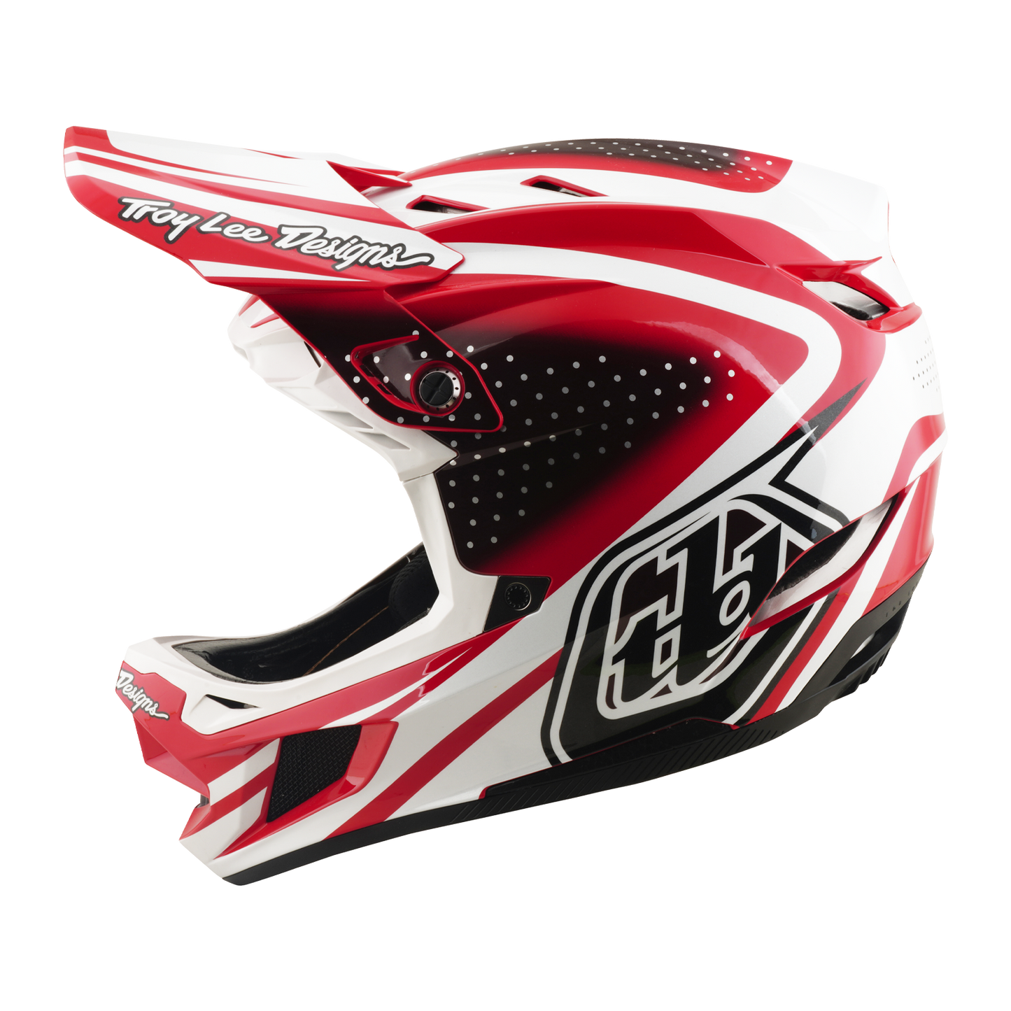 Casco MTB TROY LEE DESIGNS D4 POLIACRILITE MIPS THE LINE Rosso/Bianco