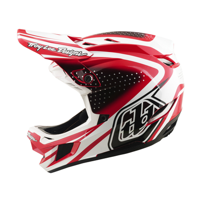 Casco MTB TROY LEE DESIGNS D4 POLYACRYLITE MIPS THE LINE Rosso/Bianco