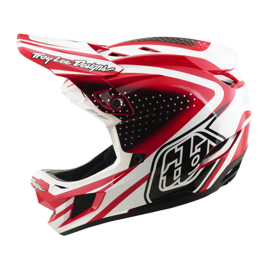 Casco MTB TROY LEE DESIGNS D4 POLIACRILITE MIPS THE LINE Rosso/Bianco