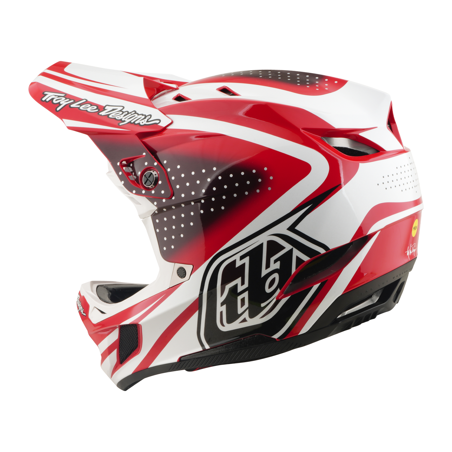 Casco MTB TROY LEE DESIGNS D4 POLIACRILITE MIPS THE LINE Rosso/Bianco