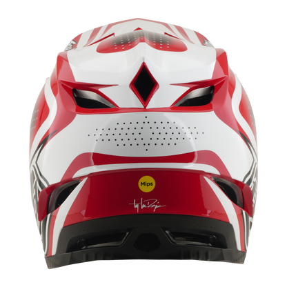 Casco MTB TROY LEE DESIGNS D4 POLYACRYLITE MIPS THE LINE Rosso/Bianco