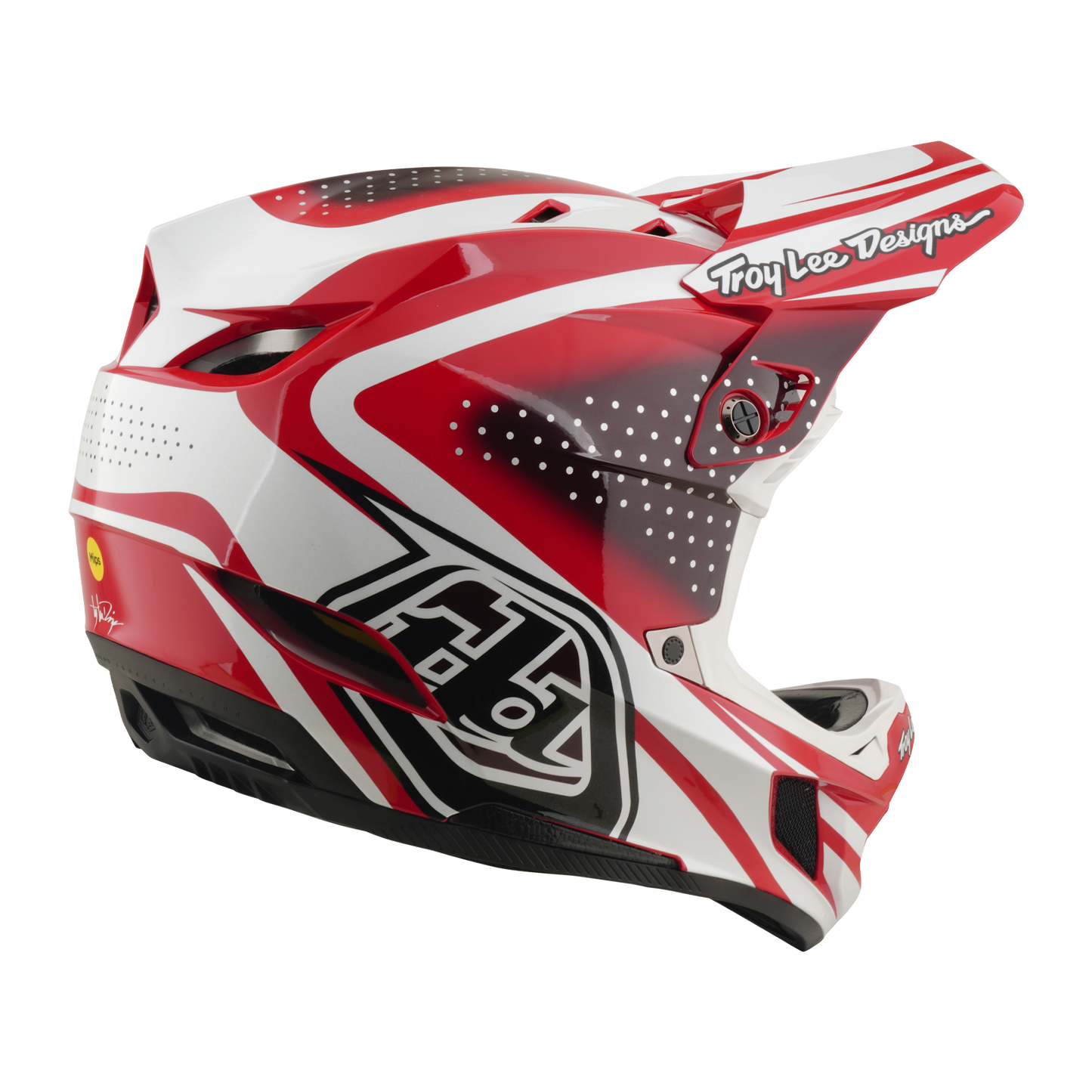Casco MTB TROY LEE DESIGNS D4 POLIACRILITE MIPS THE LINE Rosso/Bianco