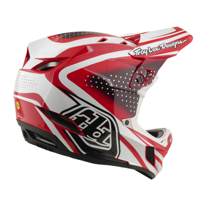 Casco MTB TROY LEE DESIGNS D4 POLYACRYLITE MIPS THE LINE Rosso/Bianco