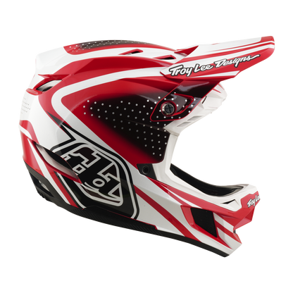 Casco MTB TROY LEE DESIGNS D4 POLYACRYLITE MIPS THE LINE Rosso/Bianco