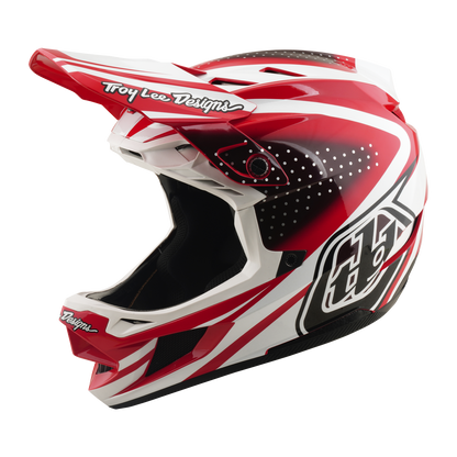Casco MTB TROY LEE DESIGNS D4 POLYACRYLITE MIPS THE LINE Rosso/Bianco