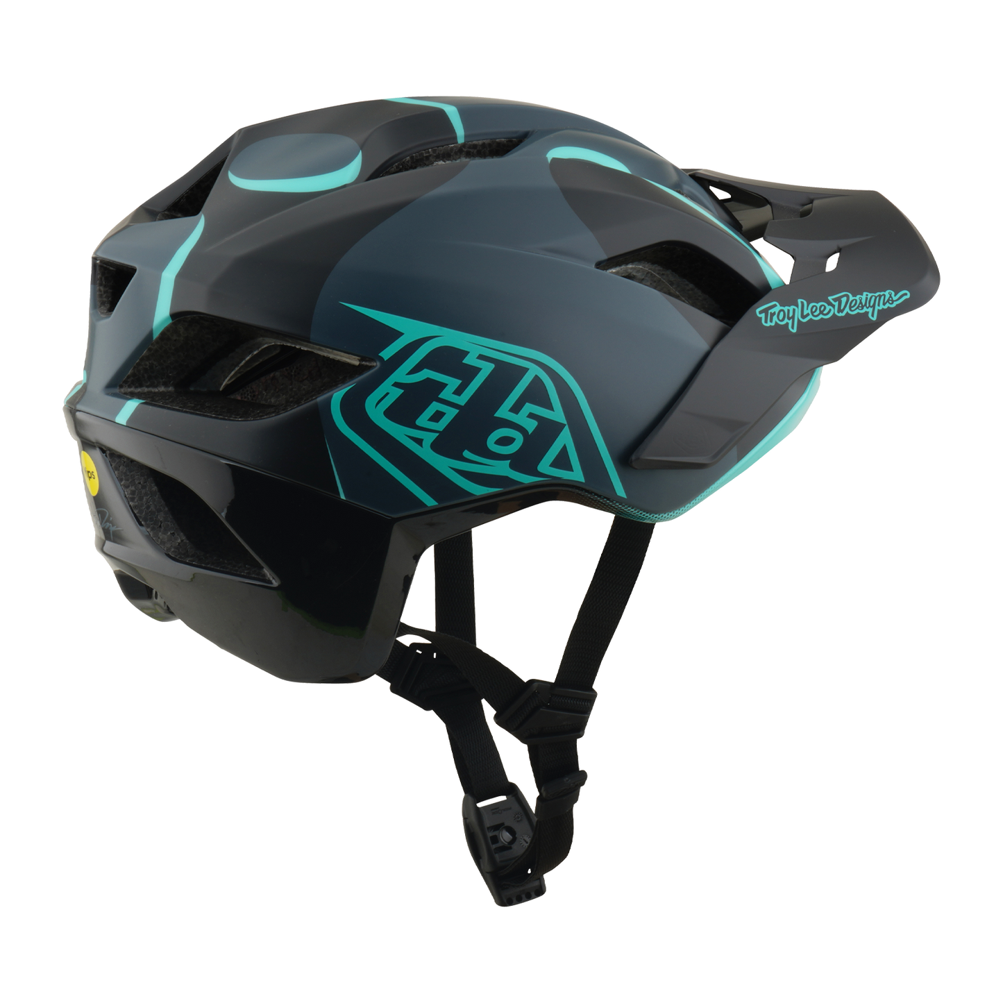 Casco MTB TROY LEE DESIGNS FLOWLINE SE MIPS BADGE Carbonio/Blu