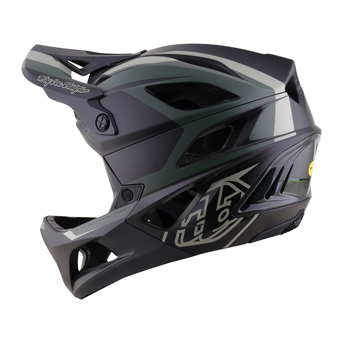 Casco MTB TROY LEE DESIGNS STAGE 2 HIGH VIZ kaki/grigio antracite