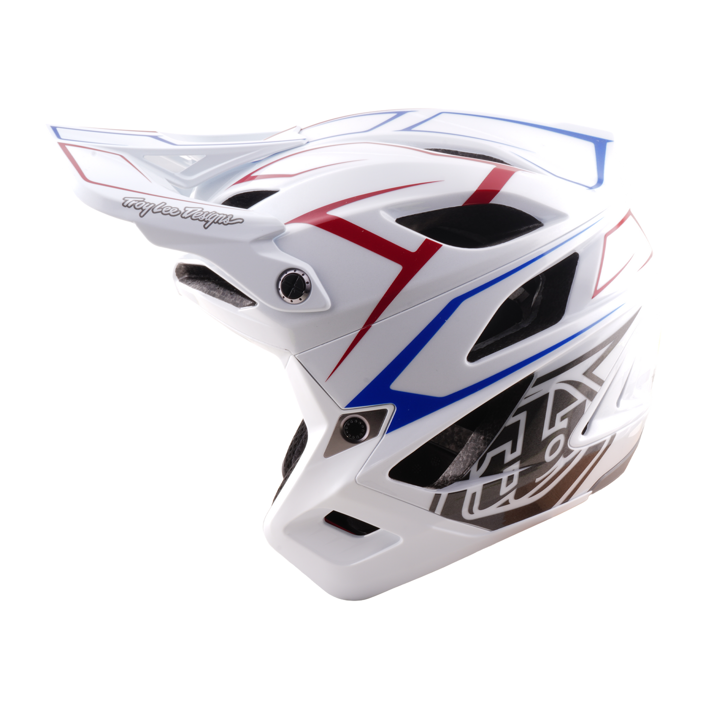 Casco MTB TROY LEE DESIGNS STAGE STUNT PINSTRIPE Bianco