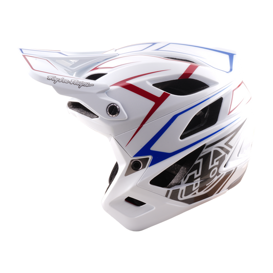 Casco MTB TROY LEE DESIGNS STAGE STUNT PINSTRIPE Bianco