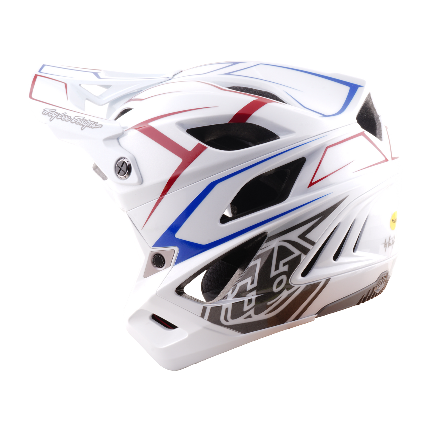 Casco MTB TROY LEE DESIGNS STAGE STUNT PINSTRIPE Bianco
