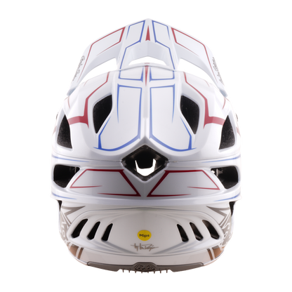 Casco MTB TROY LEE DESIGNS STAGE STUNT PINSTRIPE Bianco
