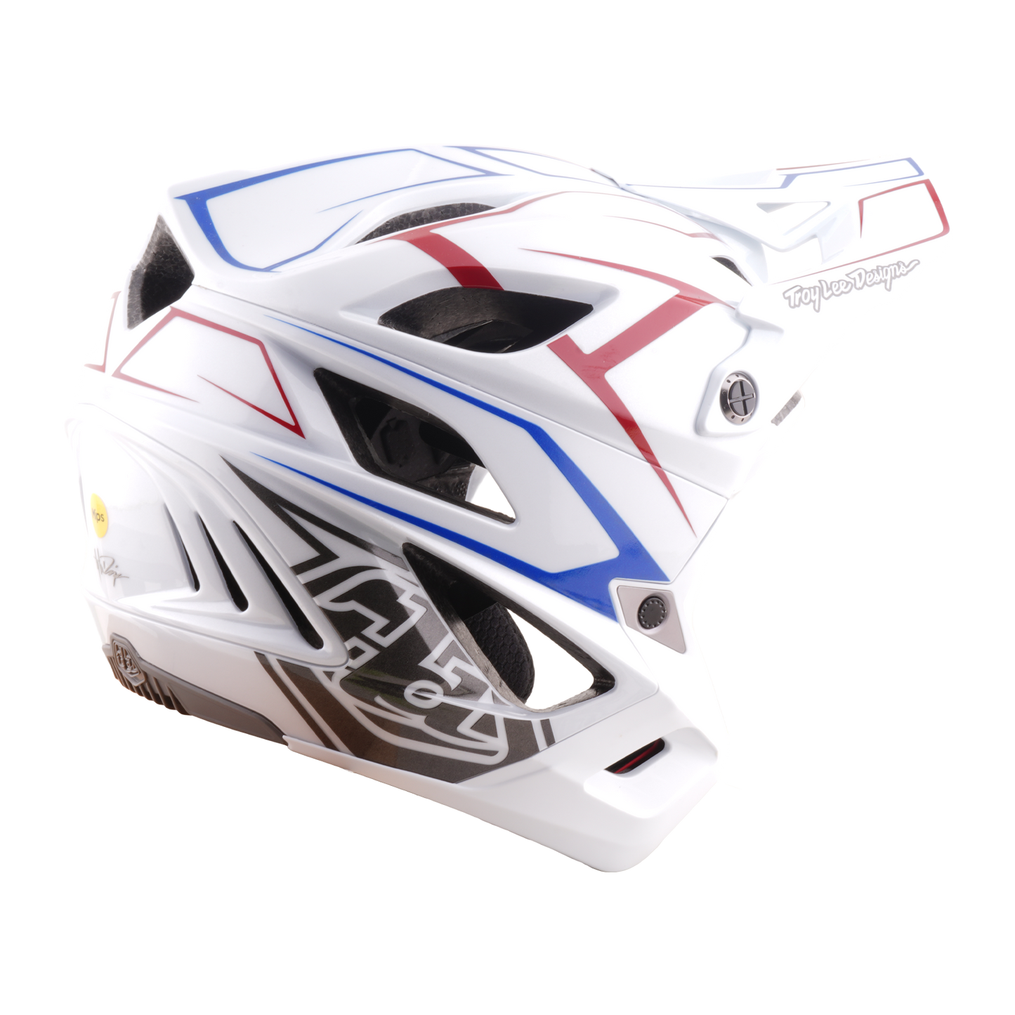 Casco MTB TROY LEE DESIGNS STAGE STUNT PINSTRIPE Bianco
