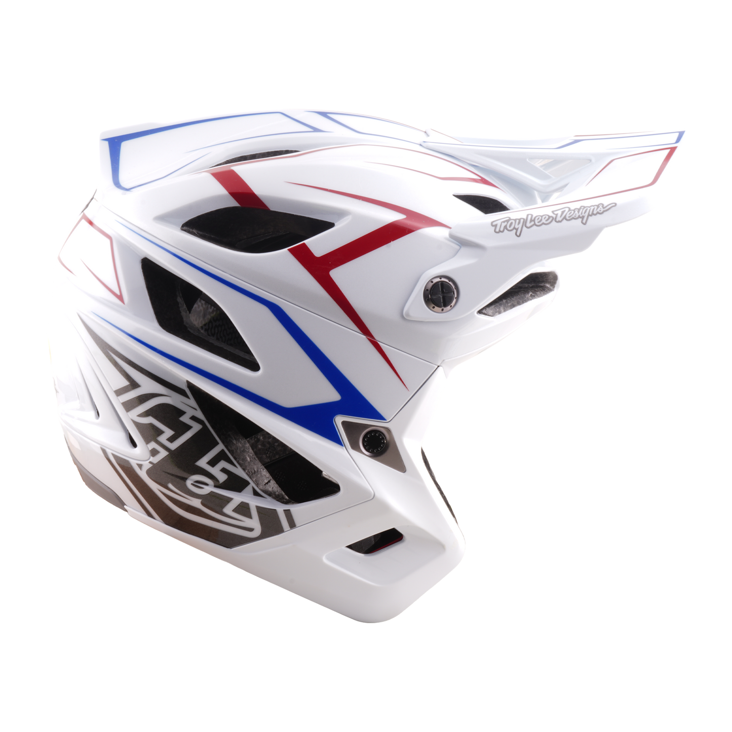 Casco MTB TROY LEE DESIGNS STAGE STUNT PINSTRIPE Bianco