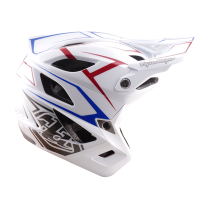 Casco MTB TROY LEE DESIGNS STAGE STUNT PINSTRIPE Bianco