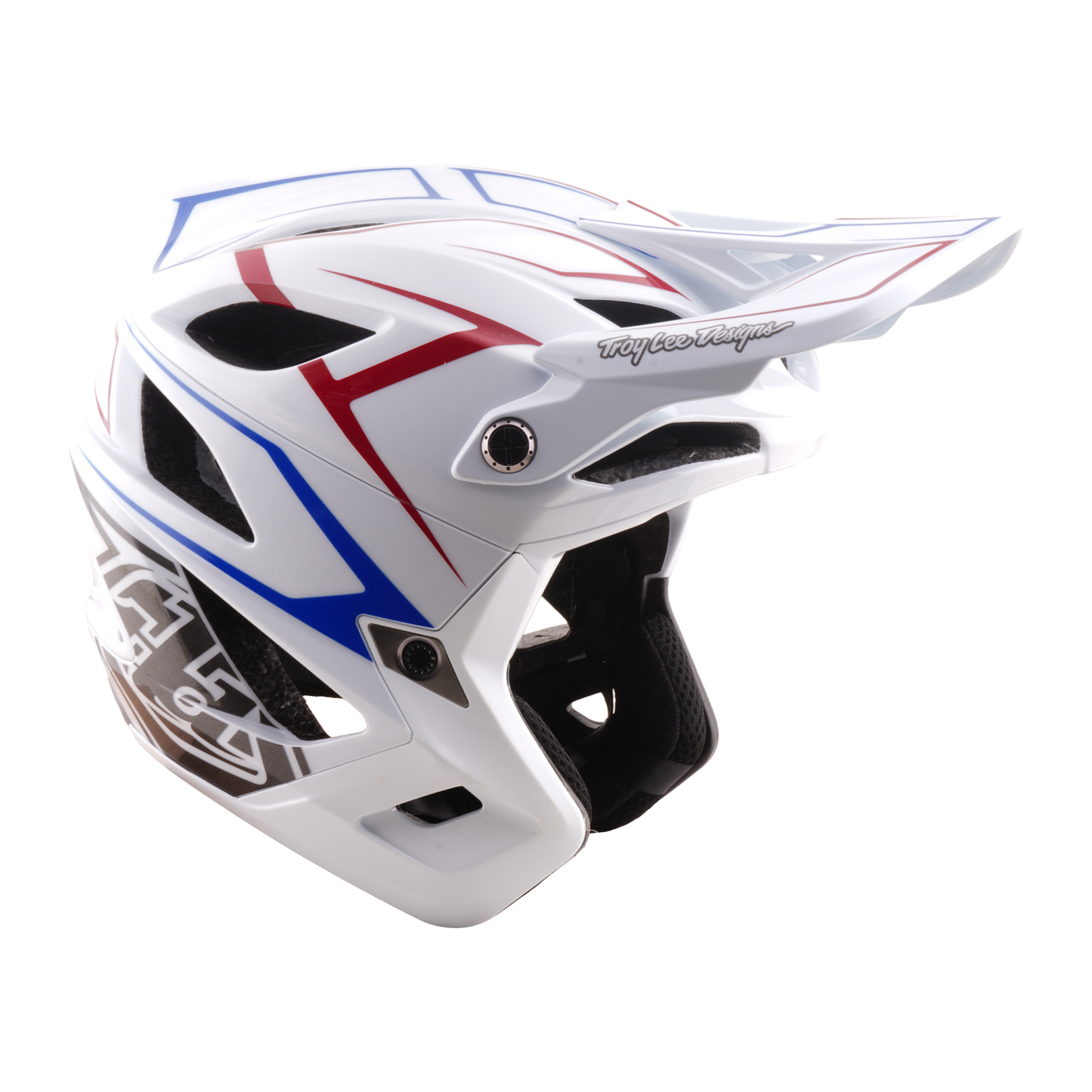 Casco MTB TROY LEE DESIGNS STAGE STUNT PINSTRIPE Bianco