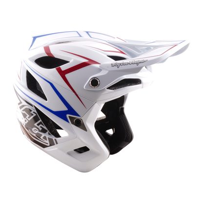 Casco MTB TROY LEE DESIGNS STAGE STUNT PINSTRIPE Bianco