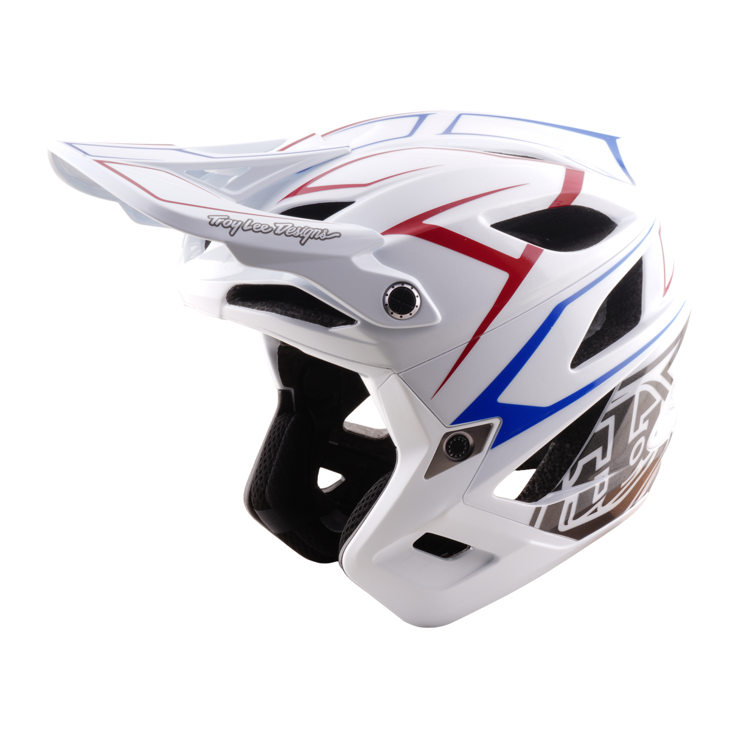 Casco MTB TROY LEE DESIGNS STAGE STUNT PINSTRIPE Bianco