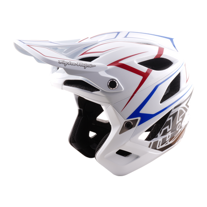 Casco MTB TROY LEE DESIGNS STAGE STUNT PINSTRIPE Bianco