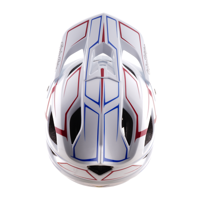 Casco MTB TROY LEE DESIGNS STAGE STUNT PINSTRIPE Bianco