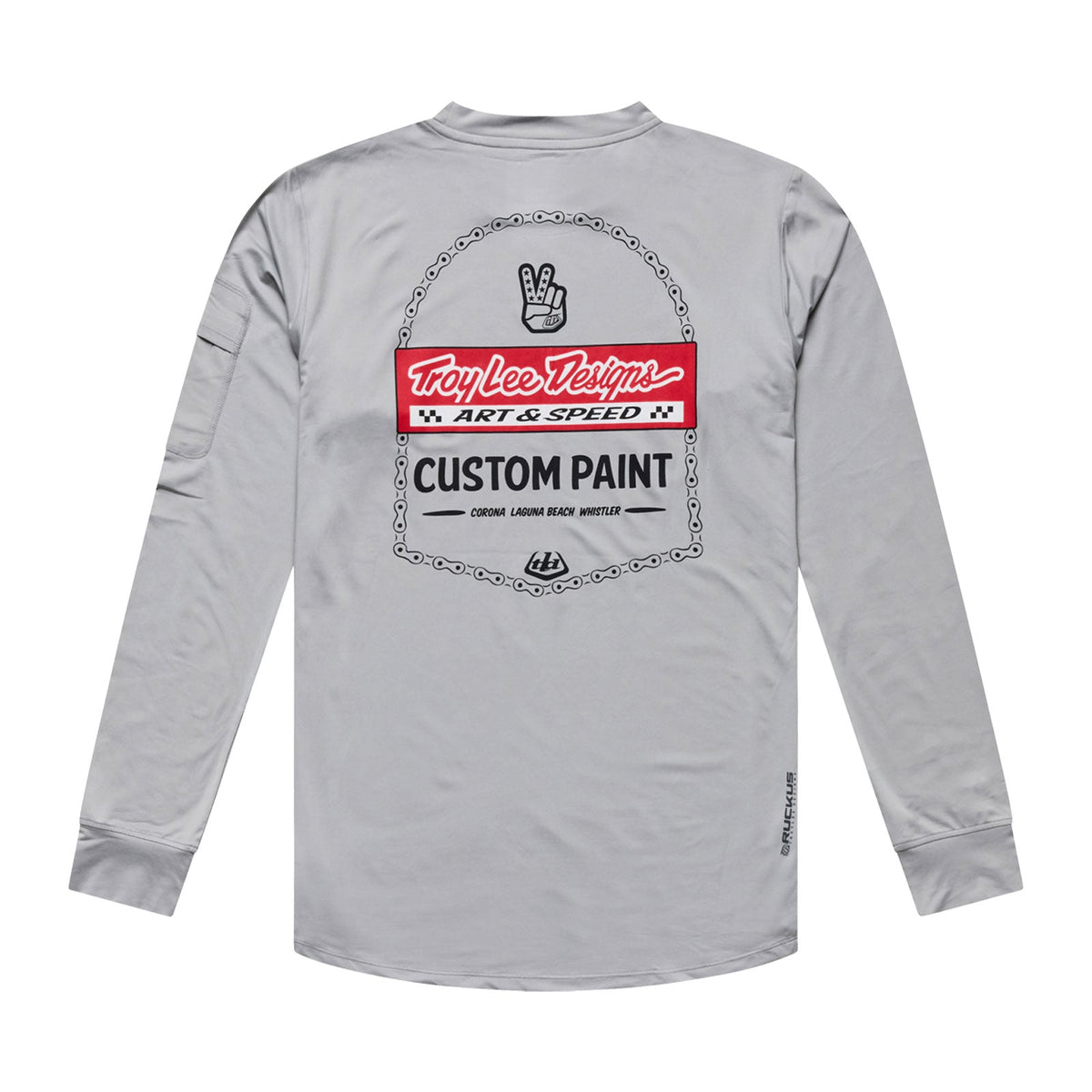 Maglia TROY LEE DESIGNS RUCKUS RIDE CUSTOM PAINT a maniche lunghe grigio medio