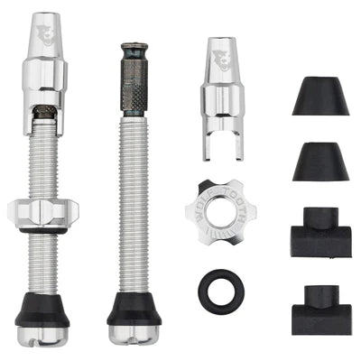 Set di 2 Valvole Tubeless WOLF TOOTH CLIK VALVE Raw Silver