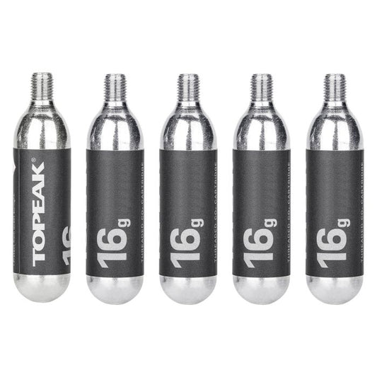 Cartucce CO2 TOPEAK filettate 16g (5 pezzi)