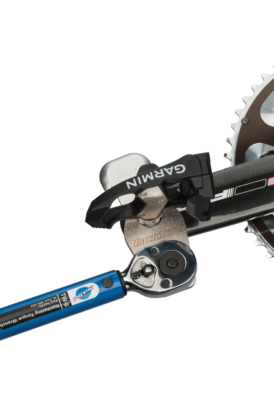 Park Tool TWB-15 mentre serra i pedali Garmin Vector