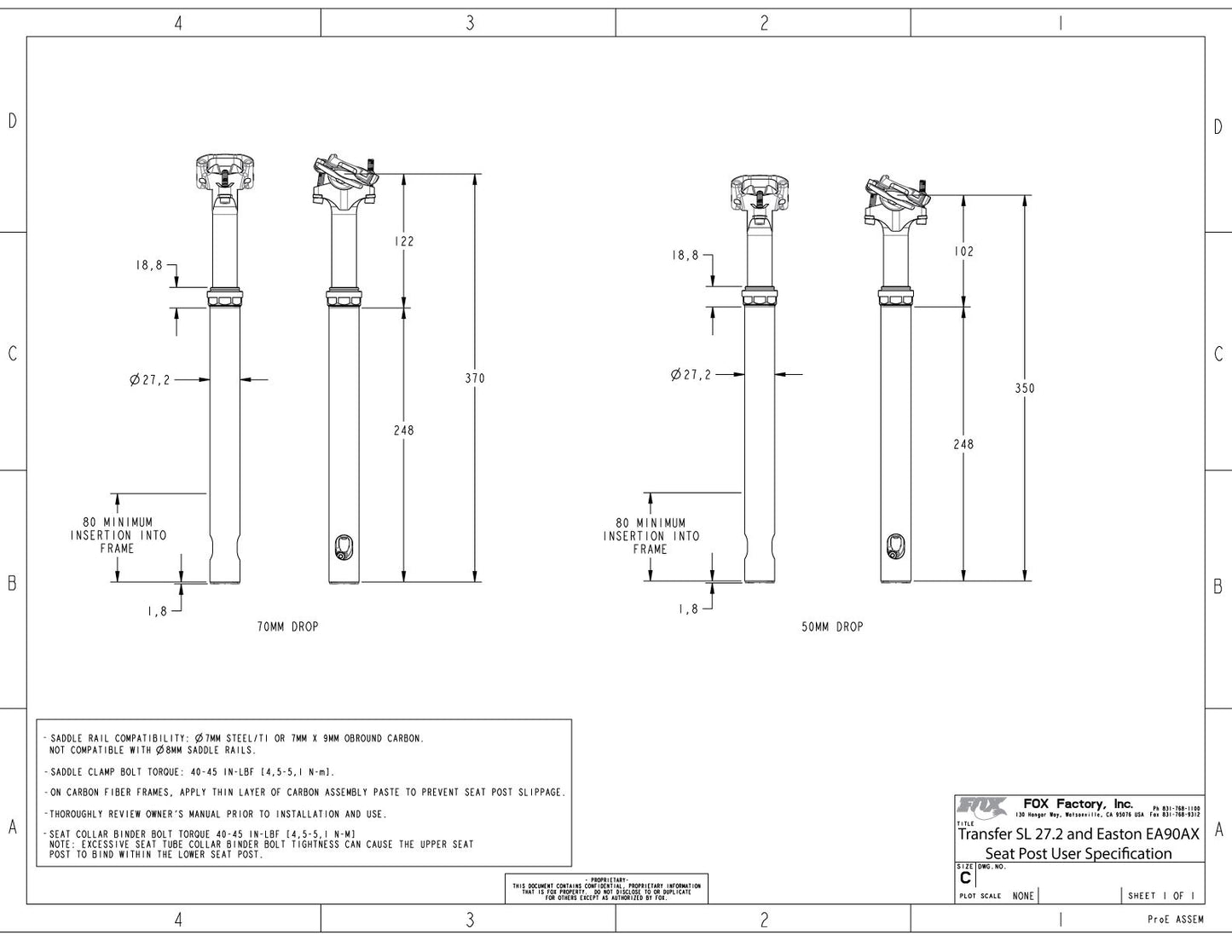 Reggisella telescopico FOX RACING SHOX TRANSFER SL FACTORY 2025